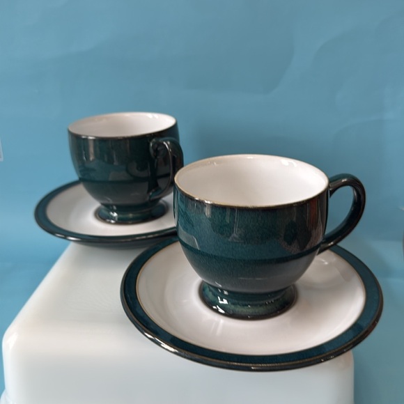 2 Denby  Greenwich cups & saucers NEW. - Picture 8 of 8